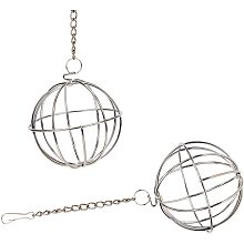 Stainless Steel Sphere, Treat Guinea Pig Hamster Rat Rabbit Feed Dispenser Hanging Ball Toy, Rabbit Hay Feeder, Stainless Steel Color, 22cm