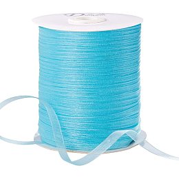 Organza Ribbon, Galloon, Light Sky Blue, 1/4 inch(6mm); 500yards/Roll(457.2m/Roll)