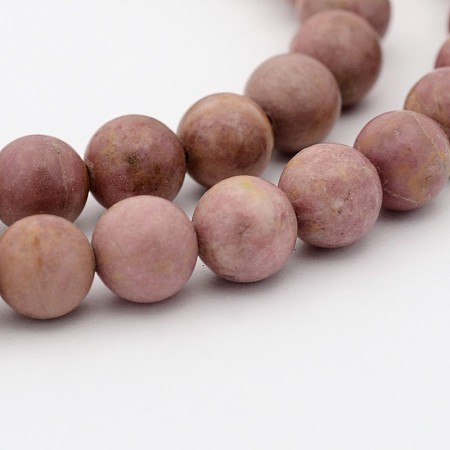 ARRICRAFT Natural Rhodonite Round Bead Strands, Rhodonite, 8mm, Hole: 1mm, about 48pcs/strand, 15.7 inches