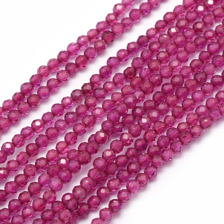 ARRICRAFT Natural Red Corundum/Ruby Beads Strands, Faceted, Round, 2mm, Hole: 0.5mm, about 165pcs/strand, 15.35 inches(39cm)