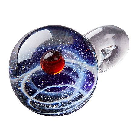 DIY Starry Sky Style Pendant Necklaces Making, include Handmade Lampwork Pendants, Environmental Korean Waxed Polyester Cord, Brass Snake Chain Making and Jewelry Boxes, Blue, 28.5~30x20~21x19~20mm, Hole: 3~4mm