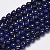 Arricraft Dyed Natural Grade AA Lapis Lazuli Round Bead Strands, 6mm, Hole: 1mm, about 63pcs/strand, 15.5 inches
