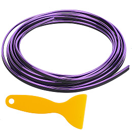 Gorgecraft Car Interior Moulding Trim, Rubber Seal Protector, with Scraper Tool, Fit for Most Car, Purple, 6x2.5mm