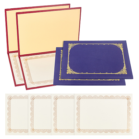 CRASPIRE DIY Certificate Holder Sets, Diploma Holders, with Document Covers with Gold Foil Border and Letter Size Blank Paper, Office Products, Mixed Color, 30.8x22.4x1cm, 2pcs/set