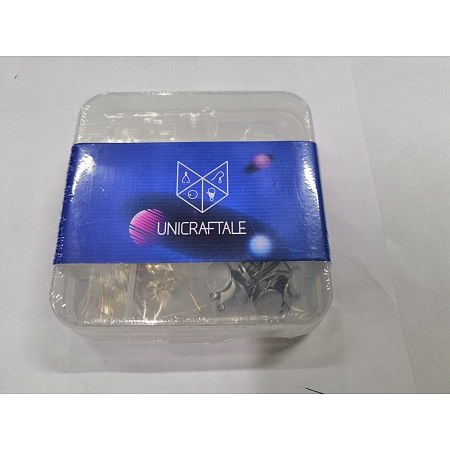 UNICRAFTALE 304 Stainless Steel Stud Earring Findings, with Ear Nuts, Flat Round, Mixed Color, Steel Stud Earring Findings: 40pcs/box, Ear Nuts: 40pcs/box