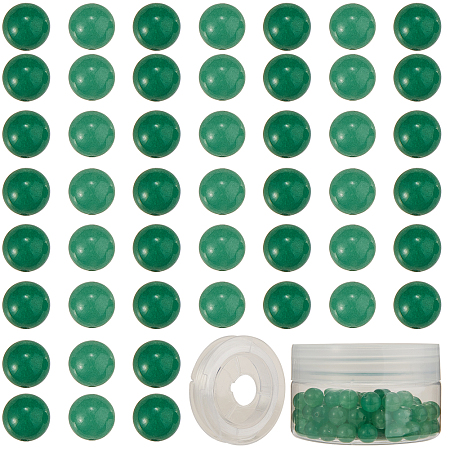 SUNNYCLUE DIY Bead Stretch Bracelets Making, with Dyed Natural Green Aventurine Round Beads and Elastic Thread, 8mm, Hole: 1mm, 100pcs/box