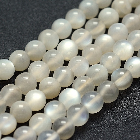 ARRICRAFT Natural Moonstone Beads Strands, Grade AB+, Round, 6mm, Hole: 1mm, about 67pcs/strand, 15.7 inches(40cm).