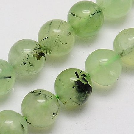 Arricraft Natural Prehnite Beads Strands, Round, Pale Green, 6mm, Hole: 1mm