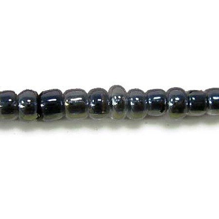 ORNALAND 12/0 Glass Seed Beads, Inside Colours Lustered, Black, 2mm; about 11200pcs/bag