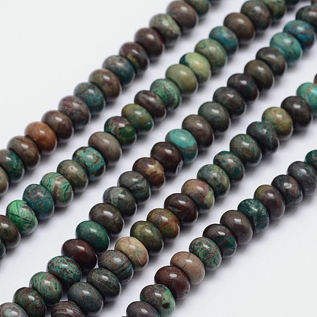 Arricraft Natural Chrysocolla Beads Strands, Dyed, Rondelle, 8x5mm, Hole: 1mm, about 80pcs/strand, 15.74 inches