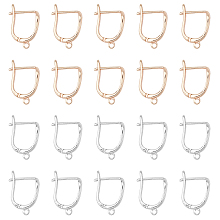 Brass Hoop Earring Findings, Golden, 17x13mm; Pin: 1.5mm, 20pcs/box