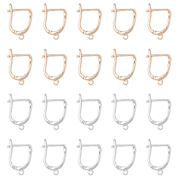 Brass Hoop Earring Findings, Golden, 17x13mm; Pin: 1.5mm, 20pcs/box