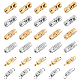 Arricraft Brass Screw Clasps, Platinum & Golden, 11~14.5x3.5~5mm, hole: 0.5~2mm; 120sets/box