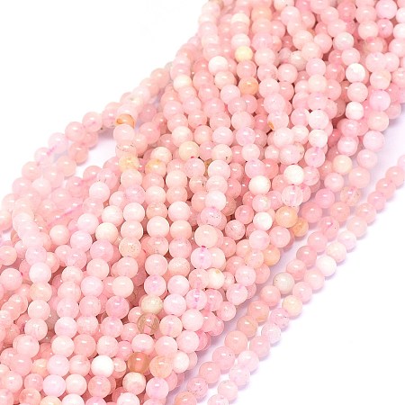 ARRICRAFT Natural Morganite Beads Strands, Round, 4mm, Hole: 0.8mm, about 69pcs/strand, 15.8~16 inches(40.2~40.7cm)