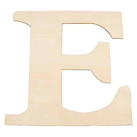 CREATCABIN Unfinished Wood Shape, Customizable, Letter, Letter.E, 29.6x28x0.2cm