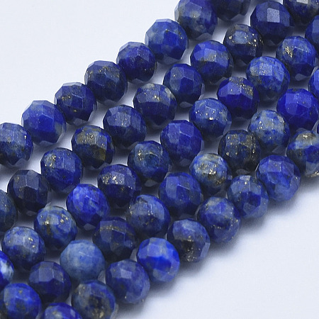 Arricraft Natural Lapis Lazuli Beads Strands, Faceted, Rondelle, 6x4.5~5mm, Hole: 1mm, about 83pcs/strand, 15.1 inches