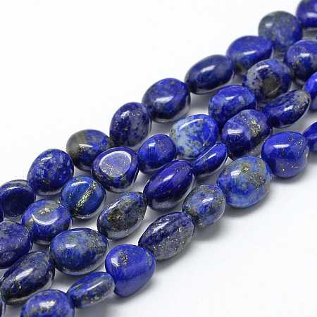 Arricraft Natural Lapis Lazuli Beads Strands, Oval, 6~10x4~7x4~7mm, Hole: 1mm, about 43~62pcs/strand, 15.7 inches