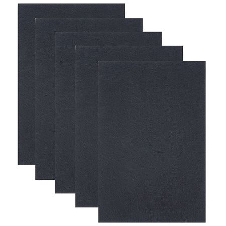 AHANDMAKER 5pcs 7.9x11.8 2mm Fabric Adhesive Sheets, Rectangle Black Fabric Sticky Back Sheet Felt Fabric Sheets Adhesive Felt Patchwork Sewing Sheets for DIY Crafts and Sewing Projects