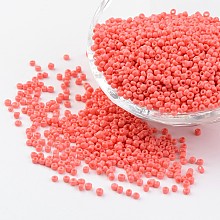 Honeyhandy 12/0 1.5~2mm Baking Paint Glass Seed Beads Loose Spacer Beads, Light Coral Hole: 0.5~1mm, about 2890pcs/50g