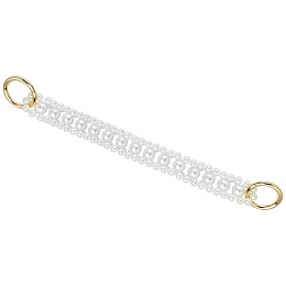 ABS Plastic Bag Handles, with  Zinc Alloy Spring Gate Rings, for Bag Straps Replacement Accessories, Golden, 235x20x12mm; Clasp: 27x3.5mm, 19.5mm Inner Diameter; 1pc/box