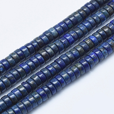 Arricraft Natural Lapis Lazuli Beads Strands, Dyed, Heishi Beads, Flat Round/Disc, 6x3~3.5mm, Hole: 1mm, about 135pcs/strand, 15.7 inches(40cm)