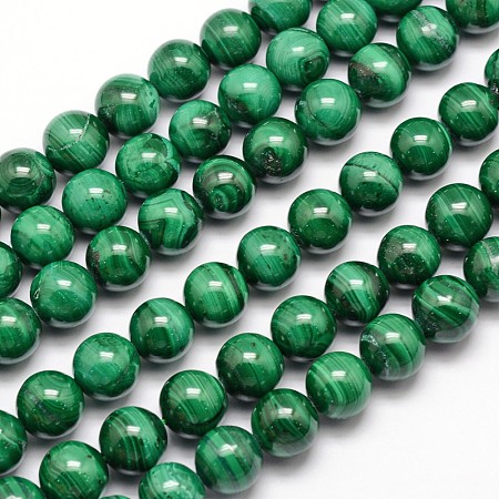 ARRICRAFT Natural Malachite Bead Strands, Round, 6mm, Hole: 1mm, about 66pcs/strand, 15.7 inches