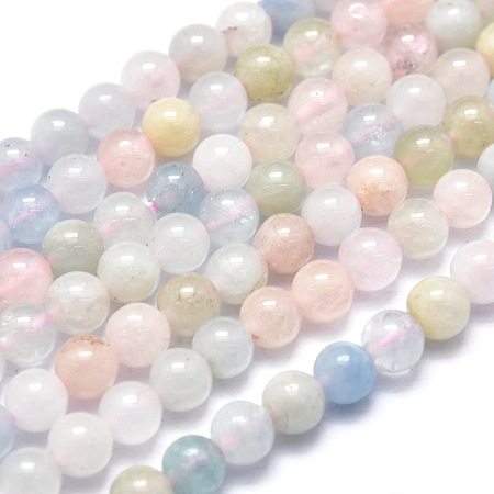 ARRICRAFT Natural Morganite Beads Strands, Round, 4~4.5mm, Hole: 0.5mm, about 102pcs/Strand, 15.35 inches(39cm)