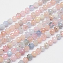 ARRICRAFT Natural Morganite Round Bead Strands, 4mm, Hole: 0.8mm, about 96pcs/strand, 15.5 inches