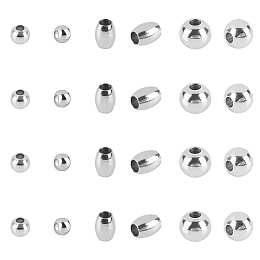Unicraftale 304 Stainless Steel Beads, Mixed Shapes, Stainless Steel Color, 150pcs/box