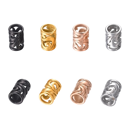 Unicraftale 304 Stainless European Beads, Large Hole Beads, Column, Mixed Color, 10x7mm, Hole: 5mm, 4 colors, 2pcs/color, 8pcs/box.