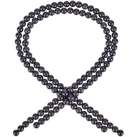 Natural Obsidian Beads Strands, Round, Grade AA, 6mm, Hole: 1mm; about 65pcs/Strand, 15.75''(40cm), 2strands/box