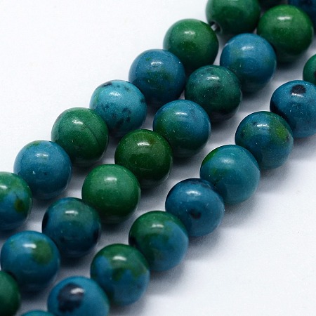 Arricraft Synthetic Chrysocolla Beads Strands, Round, 8mm, Hole: 1mm, about 46pcs/strand,  14.76 inches(37.5cm)