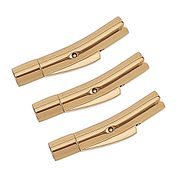 Unicraftale 304 Stainless Steel Bayonet Clasps, Tube, Golden, 23x4mm, Hole: 3mm, 4sets/box