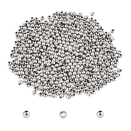 Unicraftale 316 Surgical Stainless Steel Spacer Beads, Round, Stainless Steel Color, 3mm, Hole: 1mm, 500pcs