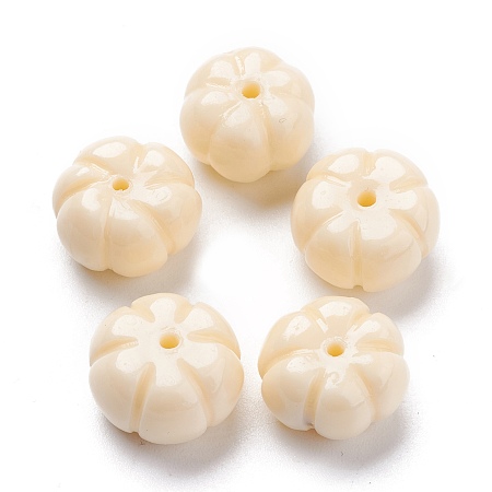 Arricraft Carved Synthetic Coral Beads, Dyed, Flower, Beige, 13x8.2mm, Hole: 1.4mm