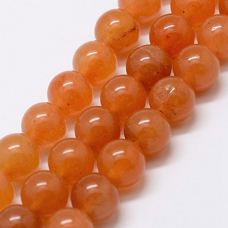 ARRICRAFT Natural Red Aventurine Bead Strands, Grade A, Round, 8mm, Hole: 1mm, about 48pcs/strand, 15 inches
