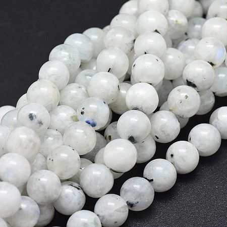 ARRICRAFT Natural Moonstone Beads Strands, Round, 10mm, Hole: 1mm, about 38pcs/strand, 15.6 inches(39.8cm)