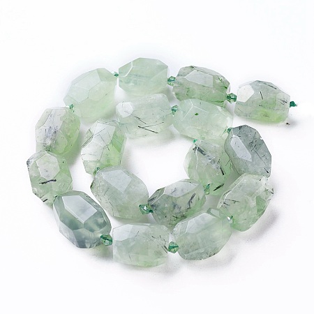 Arricraft Natural Peridot Beads Strands, Faceted, Polygon, 19~22x12~18mm, Hole: 1.5mm, about 16~17pcs/strand, 15.15 inches~16.14 inches(38.5~41cm)