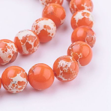 Arricraft Synthetic Imperial Jasper Beads Strands, Dyed, Round, 6mm, Hole: 0.8mm, about 16pcs/strand, 15.35 inches(39cm)