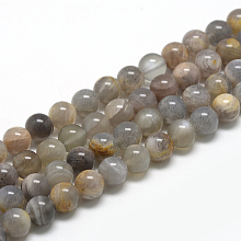 Arricraft Natural Black Sunstone Beads Strands, Round, 10mm, Hole: 1mm, about 40pcs/strand, 15.7 inches