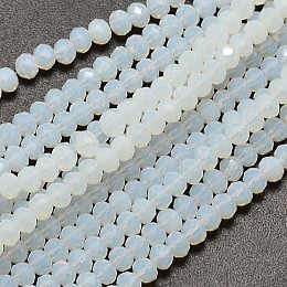 Arricraft Faceted Rondelle Opal Beads Strands, 4x3mm, Hole: 1mm, about 125pcs/strand, 14.9 inches