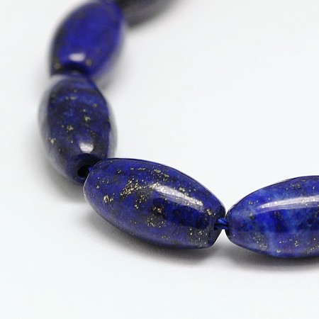 Arricraft Natural Lapis Lazuli Rice Bead Strands, Lapis Lazuli, 16x8mm, Hole: 1mm, about 24pcs/strnd, 15 inches