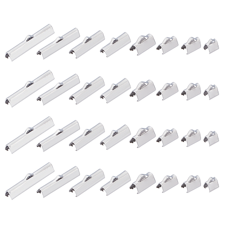 Unicraftale 304 Stainless Steel Ribbon Crimp Ends, Stainless Steel Color, 320pcs/box