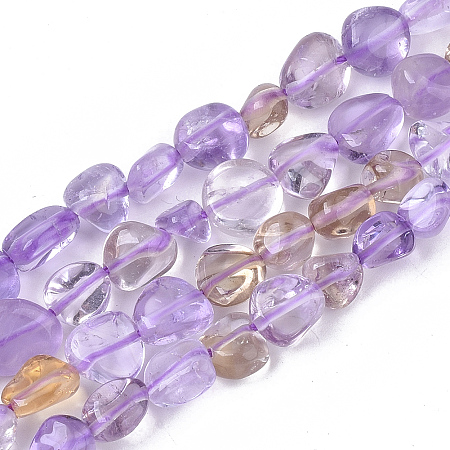 ARRICRAFT Natural Ametrine Beads Strands, Nuggets, Tumbled Stone, 5~11x5~8x3~6mm, Hole: 0.8mm, about: 52~56pcs/Strand, 15.94 inches(40.5cm)