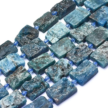 ARRICRAFT Natural Apatite Beads Strands, Rectangle, Rough, 18.5~21.5x12.5~14.5x6.5~8.5mm, Hole: 1.2mm, about 18pcs/strand, 14.84 inches(37.7cm)
