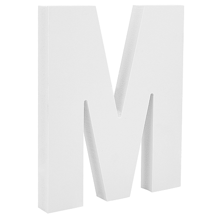GORGECRAFT Wooden Letter Ornaments, for DIY Craft, Home Decor, Letter.M, M: 150x125x15mm
