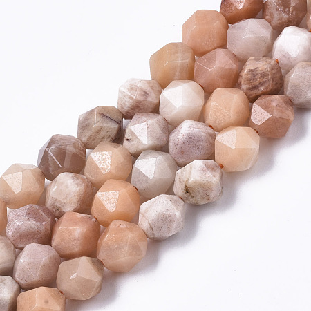 Arricraft Natural Sunstone Beads Strands, Star Cut Round Beads, Faceted, 10mm, Hole: 1.2mm, about 38pcs/strand, 14.96 inches(38cm)