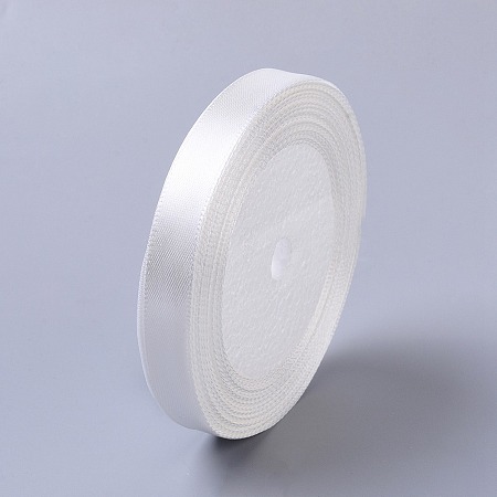 Honeyhandy Garment Accessories 1/2 inch(12mm) Satin Ribbon, Milk White, 25yards/roll(22.86m/roll)