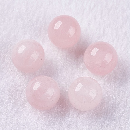 Arricraft Natural Rose Quartz Beads, Half Drilled, Round, 8mm, Half Hole: 1mm