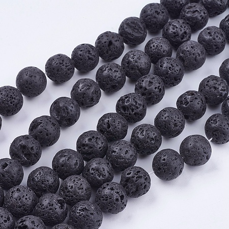 ARRICRAFT Natural Lava Rock Bead Strands, Round, 14mm, Hole: 1mm, about 27pcs/strand, 14.9 inches